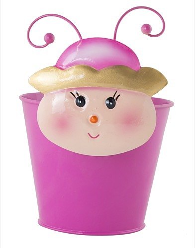 11cm Wobblehead Pink Princess Novelty Metal Tin Kids Fun Plant Pot 